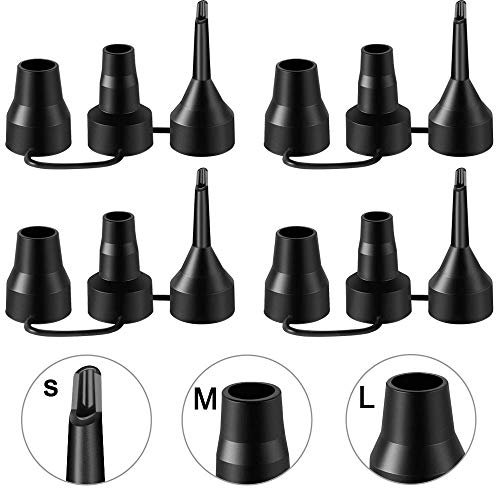 BUZIFU 4 Pack Ersatzdüsen 3 Größen Kunststoffkopf Luftbett Pumpe Inflator Adapter Zubehör für Luftbett Aufblasbarer Pool Sofa Schwimmring