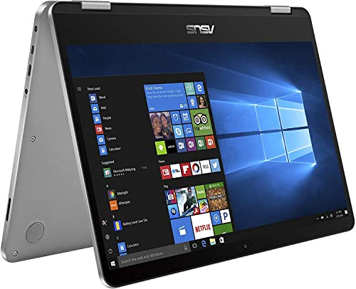 ASUS VivoBook Flip 14 Ordinateur portable 2 en 1 fin et léger avec écran tactile FHD de 14 po, processeur Intel Pentium Silver N5030, 4 Go de RAM, 128 Go de stockage, Windows 10 Home en mode S, gris