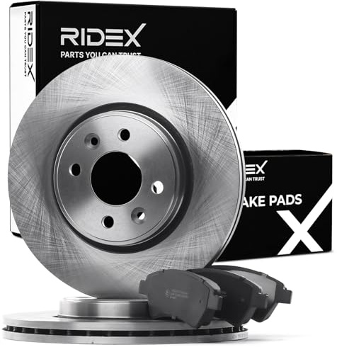 RIDEX 3405B0872 Juego para eje Kit de discos de freno y pastillas Delantero sin tornillos Compatible con RENAULT MEGANE II Ranchera familiar KM0/1