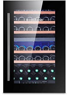 BODEGA43-42 Einbau Weinkühlschrank - Luxuriöse Weinklimaschrank mit 2 Zonen und digitalem Temperaturdisplay - 42 Flaschen, Vollglas-Designtür, 40 dB, 5 Ausziehbare Schubladen aus Birkenholz