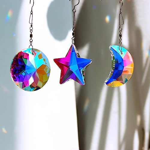 GOLDENHAITAI Acchiappasole con prisma di cristallo per la decorazione della casa della finestra, 3 pezzi, ornamento da appendere, 45 mm Rainbow Maker AB
