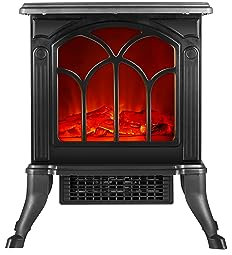 Bimar HFP02 Caminetto Elettrico da Pavimento con Effetto Fiamma Camino con Termoventilatore Resistenza Ceramica PTC a Basso Consumo, Termostato Regolabile e 2 Potenze di Riscaldamento