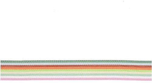 Ruban polyester tissé à rayures - Multi - Rose/Vert/Jaune/Rouge/Bleu - 20 mm x 3 m
