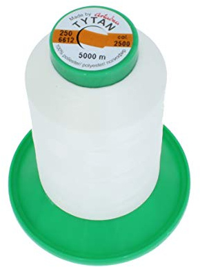 4 rullar med 5 000 meter sytråd, overlockgarn, varpgarn Tytan 250 (2500 – vit)