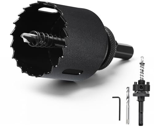 Sierra de corona de 50 mm, bimetal con vástago SDS plus y vástago hexagonal, juego de brocas para madera, yeso, metales finos, plásticos