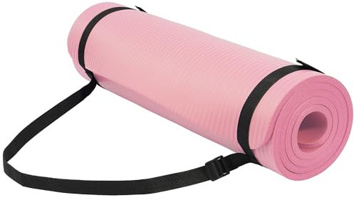 Fitvids 1/2-inch Thick High Density Exercise Yoga Mat with Carrying Strap