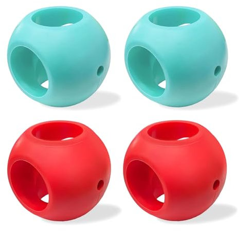 Lot de 4 Boules de lessive Boule Magnétique Anticalcaire Magnétiques Purifiée Boule d'eau Boule de Lavage Machine à Laver Accessoires de Machine à Laver pour Machine à laver Lave-vaisselle(Rouge-Bleu)