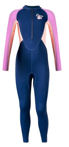 SEAUR Kids Swimsuit Girls Long Sleeve Swimwear One Piece Bathing Suit Full Length Rash Guard Long Sleeve UPF 50+ Purple