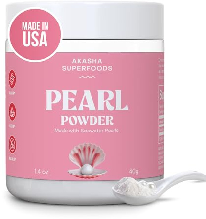 Akasha Superfoods Pearl Powder, Dietary & Topical Application, Blend in Drinks, Smoothies or Skin Care, Natural Source of Calcium, Amino Acids and Minerals, Gentle on Sensitive