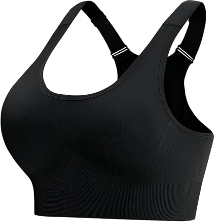 Aseniza Sports Bra Women High Impact Bras Racerback Black