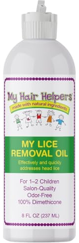 My Hair Helpers Unscented Dimethicone Oil Lice Treatment for Louse, Slows Down Head Lice, 8 fl Ounces, for 1-2 Children