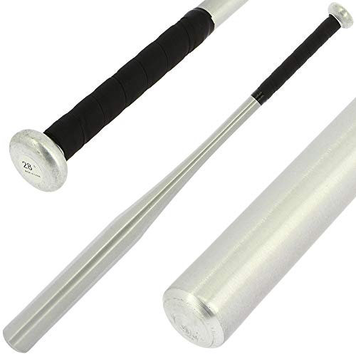 28 Silver and Black Aluminium Alloy Lightweight Baseball Softball Rounders Bat Full Size Adults and Teens