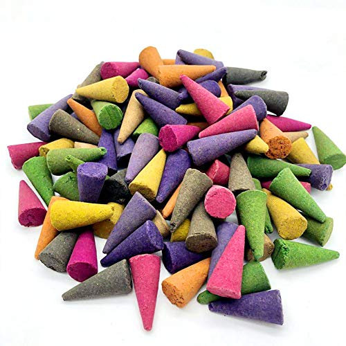 GCDN Räucherkegel 100stk Brenner Natur Bernstein Magnolie Rückfluss Office Home duftende frische Luft Lavendel Verschiedene Kokosnuss gemischte Düfte