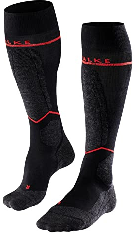 FALKE SK4 Energizing Light W Kh lana hilo funcional con compresión 1 par, Calcetines de esquí Mujer, Negro Black-Mix 3010, 39-40