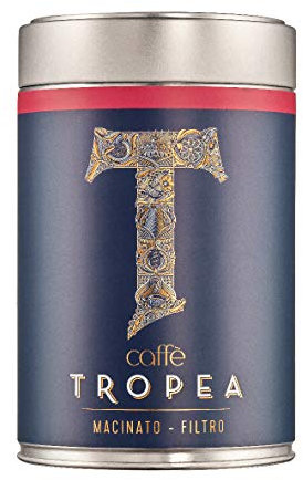 Caffè Tropea Ground Coffee for Filter Machines, Arabica & Robusta Strong Ground Coffee for Cafetiere, Medium to Dark Roast, 227g Italian