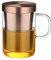 ecooe 500 ml(volle Kapazität) Glas Tasse mit Bronze Edelstahl sieb und Deckel Teeglas Teebecher aus Borosilikat Teetasse für Tee Grüner Tee Fruchttee Teebeutel