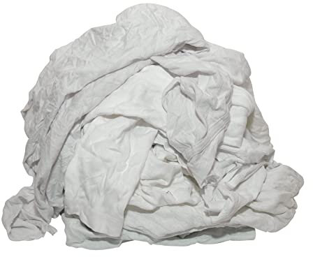 BOVE Putzlappen Trikot weiß 5 kg - allerbeste Qualität – aus T-Shirts und Laken - farbecht, weich, fusselarm, kratzfrei, stark absorbierend (8700500) – Putztücher – Putzlappen Werkstatt