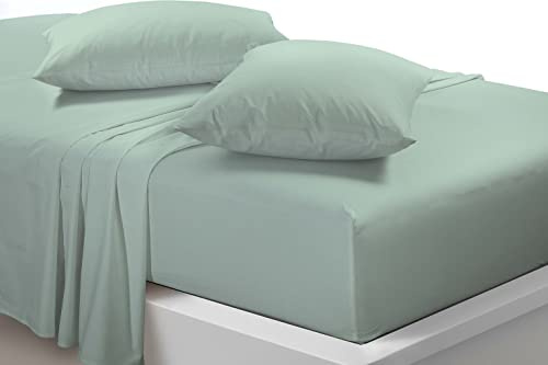 Extra Deep 40cm Fitted Sheets Easy Care Polycotton Cotton Rich Deep Fitted Bed Sheets (Duck Egg, Super King)