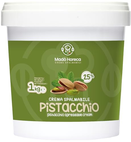 MADÒ Crema Spalmabile al Pistacchio Artigianale MADE IN ITALY - Creme Spalmabili per Panini, Dolci, Colazioni, Prodotti da Pasticceria (1kg)