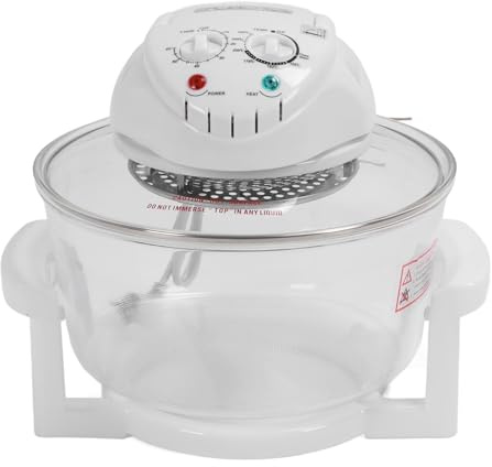 Friteuse D'air En Verre, 12.68 Quart 1200-1400w Oilless Friteuse Cuisinière Avec Minuterie 60min Et Commandes De 149°F-482°F Four De Friteuse à Air De Comptoir Visible à 360°