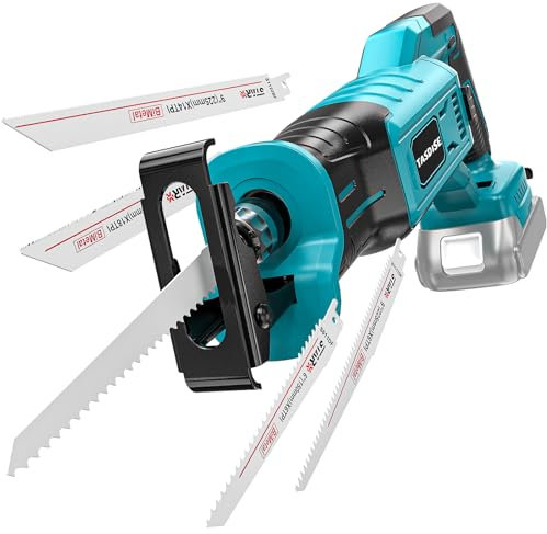 TASDISE Seghe Alternative per Makita 18V, Seghe Alternative Senza Spazzole a Velocità Variabile, Corsa da 1, 3200 SPM Seghetto 4 Lame per Utensile da Taglio Metallo/Legno/PVC (Senza Batteria)