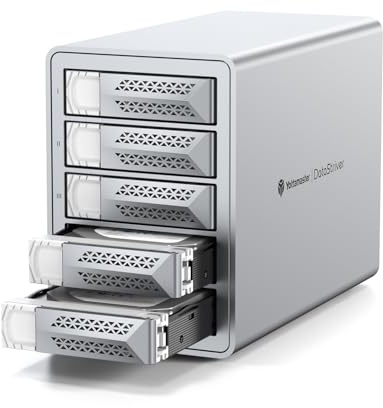 Yottamaster 5 Baies Disque Dur Boîtier, DAS 5 Bay 10Gbps Daisy-Chain, Boîtier DAS USB C en Aluminium Supportant 120 to (5x24 to), Max Jusqu'à 360 to pour 2.5/3.5 SATA HDD/SSD (sans Disque)