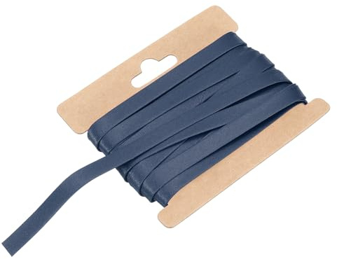 sourcing map Double Fold Bias Tape for Sewing 1/3 Inch x 6 Yards Satin Pre-fold Continuous Binding Tape for Seaming Quilting Hemming Binding DIY Crafts, Navy Blue