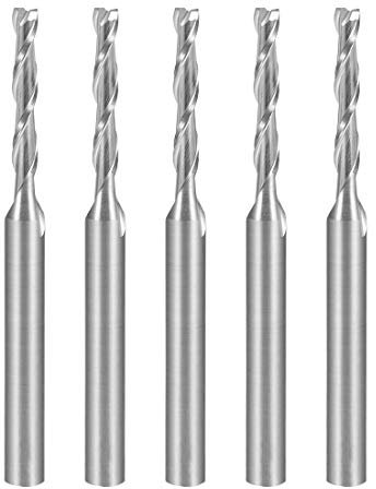 sourcing map 5 STÜCKE 1/8 Schaft 2,0 mm x 12 mm Hartmetall-Schaftfräser CNC-Fräser 2 Flöten