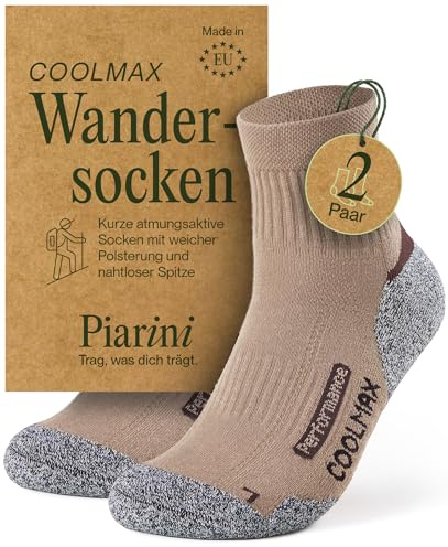 Piarini - 2 pares de calcetines de última tecnología - Para actividades al aire libre - Coolmax - Varios colores