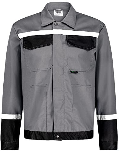 BWOLF Char Veste de Travail Homme Veste Chantier Multifonctionnel Veste de Travail réfléchissante - Bleu/Gris, Gris, XL