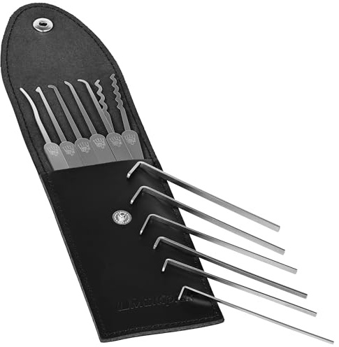 MULTIPICK ELITE 13 Set profesional de ganzúas - [13 Piezas | 0,6 mm] Made in Germany - Ganzua Lockpicking - Kit cerrajero para abrir puertas - Herramienta - Accesorios cerraduras - Lockpick