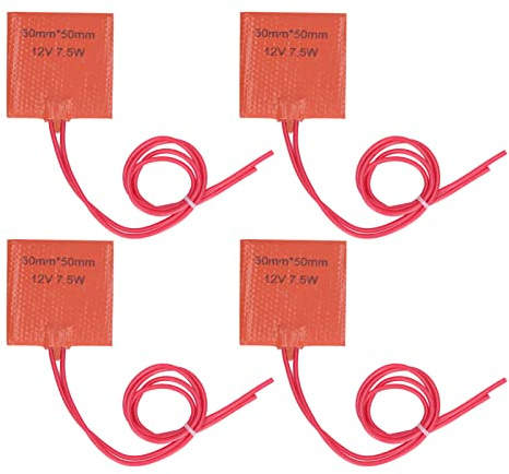 4st Värmematta, Silikonvärmare 12V 7,5W 120 Till 150 ℃ 50x50 Mm 3D-skrivare Tillbehör för Rörledning