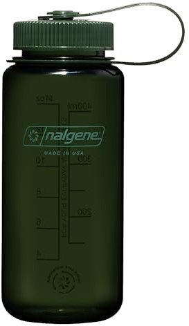 Nalgene Sustain Tritan BPA-Free Water Bottle Made with Material Derived from 50% Plastic Waste, 16 OZ, Wide Mouth, Jade