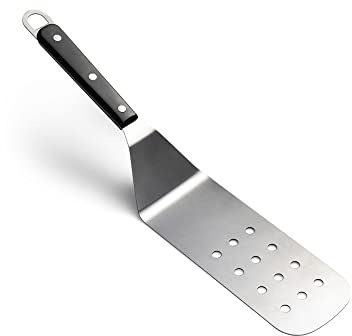 Fox Run Griddle Spatula Slotted, Stainless Steel, Silver, 14.76 x 2.95 x 3.35