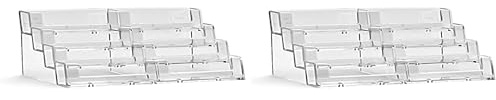 Taymar tarjetero, soporte para tarjetas de visita, tarjetero, 2×4 pisos, transparente (Paquete de 2)