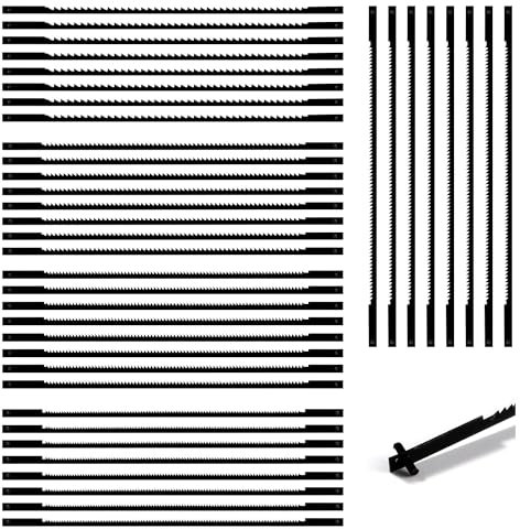 VooGenzek 40 Pièces Lames de Scie à Chantourner, 10/15/18/20/24 dents Accessoires de Scie a Chantourner Acier, Lames de Scie en Acier Carbone pour Bois, Plastique, Mousse, Métaux mous