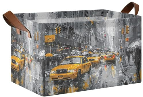 Sevdomey Cestino portaoggetti a forma di cubo grande, pieghevole, con manico, per mensole, armadio, lavanderia, casa, ufficio, confezione da 1