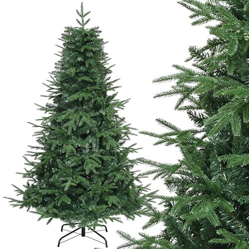 YITAHOME 182cm Premium Künstlicher Weihnachtsbaum, ca. 900 Spitzen PE Spritzguss & PVC, Naturgetreu Tannenbaum mit Klappsystem-Rahmen & Metallständer, Schnellaufbau für Zuhause Geschäfte, 182 x Φ90cm