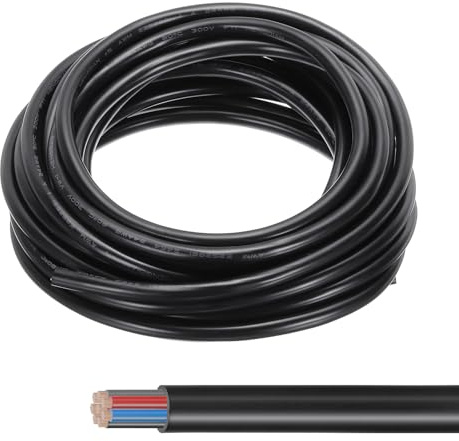 QUARKZMAN 16FT 24AWG 8 Conducteur Câble Électrique, 24/8 Haute Flexibilité Cuivre Étamé 24 Gauge Fil Électrique Pour Boat Wiring House Wiring Alarm Systems, Portable Lights