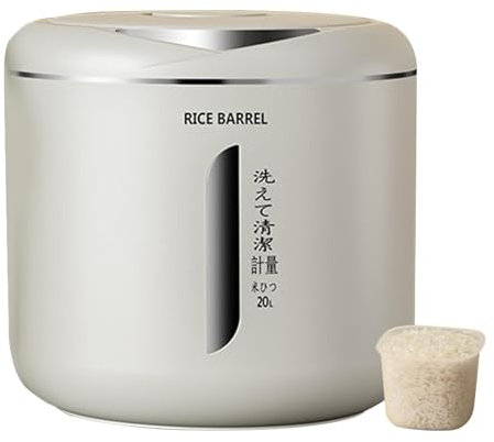 Reis-Aufbewahrungsbehälter, großes Fassungsvermögen, feuchtigkeitsbeständiges Fass, 22,5 x 21,2 cm, luftdichte Getreide-Aufbewahrungsbox, Trockenfutterspender, kompakter Kücheneimer für Reis, Müsli