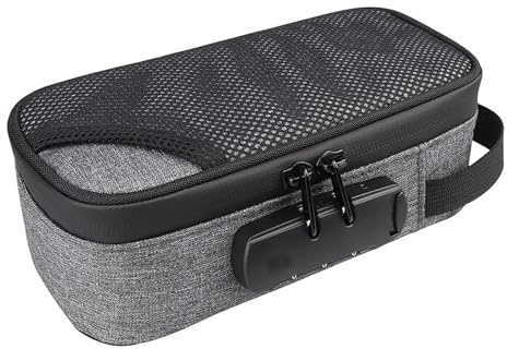 Guangcailun Borsa per il trucco con coulisse, borsa da toilette di bellezza con lucchetto per uomo/donna, borsa portaoggetti per il trucco con lucchetto a combinazione, B
