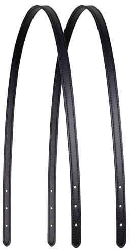 ALLZEDREAM Microfiber Leather Purse Strap Replacement Tote Bag Handbag Shoulder Handles 2 Pcs, Black, 1.2cm
