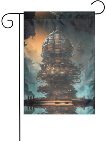 Wzywhj Nano-Mech - Bandera de jardín de verano con impresión de colmena, doble cara, decoración de patio, 12 x 18 pulgadas