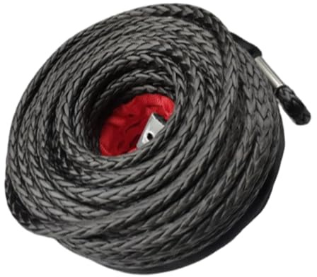 Riloer Cuerda de remolque resistente para coche, 6 toneladas, 5,443.1 kg, 8 mm x 26 m, correa de remolque de recuperación, color negro, compatible con ATV UTV remolque y vehículo todoterreno