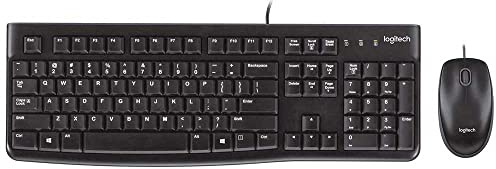 Logitech MK120 Desktop for Education with Silicone Case, Wired Keyboard and Mouse for Windows, Optical Mouse, USB Plug and Play, Full Size, PC/Laptop, German QWERTZ Layout - Black