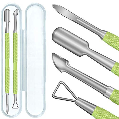 Alinana Nagelhautschieber Kit, Edelstahl Nagelhautschäler Schaber und Nagelhautschieber für Entfernung von Nagellack