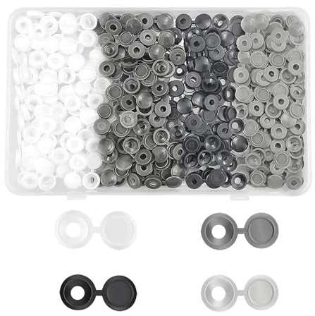 360stk Schrauben Abdeckkappen, Hochwertiger Kunststoff Klappschraube Schraubdeckel Schraubenabdeckung Schutzkappen Schraubenkappen für Anzahl 6mm und 8mm Schrauben mit Aufbewahrungsbox
