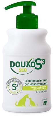 DOUXO S3 SEB Shampoo für Fellpflege Hund | für Hunde & Katzen | Beruhigende Schuppenlösung bei fettiger Haut | Effektive Pflege gegen Schuppen & Dermatitis | Hypoallergener Duft | 200 ml