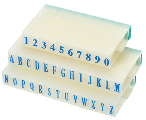 PATIKIL Detachable Number Letter Stamp, 7mm Plastic 9+26 Digits Font Size 4 Numeral 0-9 Alphabet A-Z Combination Set for Card Tag Scrapbook Craft Making Teaching