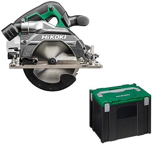 HIKOKI Akku Kreissäge C3606DB (36V, Brushless, Sägeblatt Ø: 165mm, Sägeblattbohrung Ø: 20 mm, Gehrungsschnitte von/bis: -5° bis 45°, Max. Sägeleistung bei 90°: 66mm) Plus Zubehör, OHNE Akku, Ladegerät